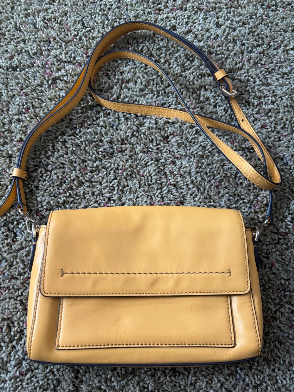 Cole Haan Kaylee Crossbody Purse Yellow Genuine Leather